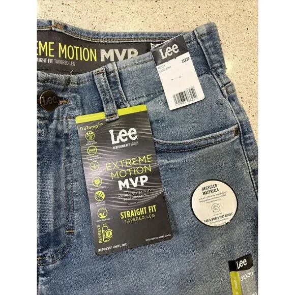 Lee Men's Extreme Motion MVP Straight Tapered Leg Jean 31x30 NWT - Picture 6 of 10